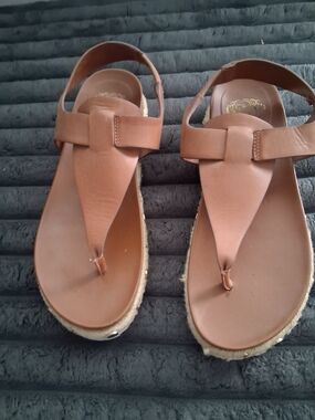 Women’s Brown Leather Slingback Thong Sandals